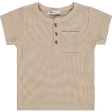Civil Boys Basic Önü Düğmeli 2-5 Yaş Tişört - Bej