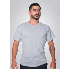 Okapi Bisiklet Yaka Kısa Kol Penye T-Shirt Gri