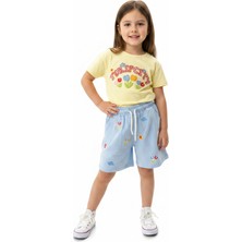 Toontoy Kız Çocuk 2'li Tulıpcıty Baskılı Şortlu Takım