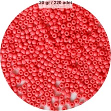 Die Grup Karpuz Pembesi Renk 4 mm Yaklaşık 220 Adet/20 Gram Cam Boncuk Oya Yazma Bileklik ve Kolye