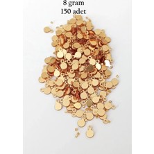 Die Grup Oya Abiye Bileklik Kolye Pleksi Metalik Plastik Pul Altın Renk 8 Gram 150 Adet - BNC497