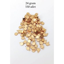 Die Grup Oya Abiye Bileklik Kolye Pleksi Metalik Plastik Pul Altın Renk 24 Gram 330 Adet - BNC534
