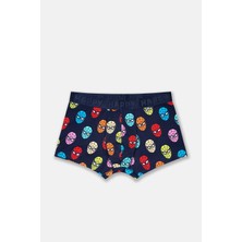 Happy Socks - Lacivert Spıder-Man Desenli Boxer