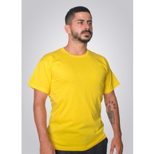 Okapi Bisiklet Yaka Kısa Kol Penye T-Shirt Sarı