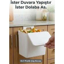 PremiumPort Pratik Askılı Çöp Kovası, Mutfak ve Banyo Için 8l