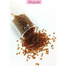 Die Grup Kesme Cam Boncuk 2mm - 20 Gram - Şeffaf Açık Kahve -BNC343