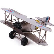 Elwes Metal Uçak Çift Kanatlı Biblo Dekoratif Hediyelik