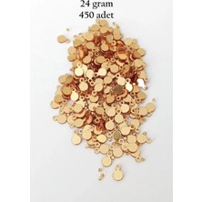 Die Grup Oya Abiye Bileklik Kolye Pleksi Metalik Plastik Pul Altın Renk 24 Gram 450 Adet - BNC557