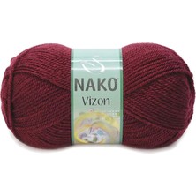 Die Grup 1 Adet Vizon Premium Akrilik El Örgü Ipi Yünü Renk NO:999 Bordo
