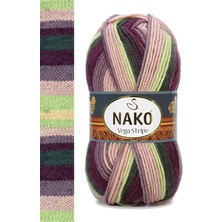 Die Grup 1 Adet Vega Stripe Premium Akrilik El Örgü Ipi Yünü No: 82414