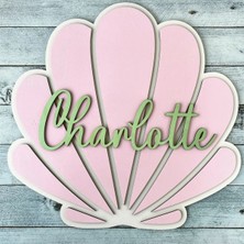 Brand House Istiridye Temalı Doğal Ahşap 3D Katmanlı Çocuk ve Bebek Kapı Duvar Süsü