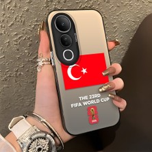 HONTINGA Vivo V50 Lite ile Uyumlu Kılıfı Silikon Kenar Sert Arka Düşüme Önleyici Basitlik Anti Düşme Kamera Korumali 2026 Fifa World Cup Desen Telefon Kılıfı K1-1148