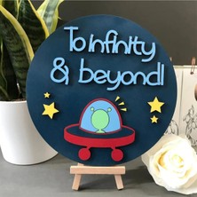 Brand House Doğal Ahşap Katmanlı Uzay Mekiği Figürlü Bebek ve Çocuk Odası Isimli Kapı, Duvar Süsü