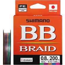 Shimano Bb Braid 4x 200 mt Multicolor Ip Misina 0.13MM