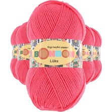 Die Grup 5 Adet Lüks Patik Ipi Yünü Mercan 98299