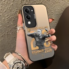 HONTINGA Vivo Y29S ile Uyumlu Kılıfı Silikon Kenar Sert Arka Düşüme Önleyici Basitlik Anti Düşme Kamera Korumali Erling Haaland Desen Telefon Kılıfı K1-1154