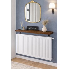 Nifiart Oval Kesim Petek Üstü Uçan Raf Dresuar Kalorifer Peteği Rafı Kitaplık 80 x 18 cm Atlantik Çam