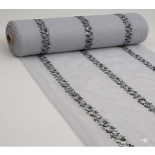 Taç Collection Nakışlı -Şeritli- Tül Perde- 1/2 (Seyrek) Pile -En: 200 cm
