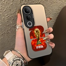 HONTINGA Vivo V50 Lite ile Uyumlu Kılıfı Silikon Kenar Sert Arka Düşüme Önleyici Basitlik Anti Düşme Kamera Korumali 2026 Fifa World Cup Desen Telefon Kılıfı K1-1158