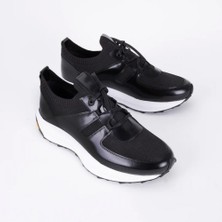 Trust Shoes D4203Y Erkek Sneaker Spor Ayakkabı, Hakiki Deri & Knit Hafif Eva Taban Günlük Ayakkabı