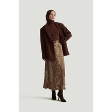 Armine Trend Leopar Desenli Etek-Kahverengi 24KT103