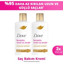 Dove Saç Bakım Kremi Keratin Uzun Saç Terapisi 350 ml Renksiz Onarıcı Etki ile 2 Adet