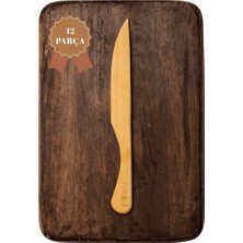 Hakiki Şimşir Bıçak Seti 18 cm 12 Parça | Doğal Ahşap El Yapımı