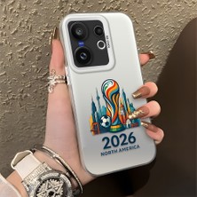 HONTINGA Vivo X200 Fe ile Uyumlu Kılıfı Silikon Kenar Sert Arka Düşüme Önleyici Basitlik Anti Düşme Kamera Korumali 2026 Fifa World Cup Desen Telefon Kılıfı K1-1160