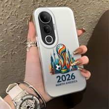 HONTINGA Vivo V50 Lite ile Uyumlu Kılıfı Silikon Kenar Sert Arka Düşüme Önleyici Basitlik Anti Düşme Kamera Korumali 2026 Fifa World Cup Desen Telefon Kılıfı K1-1160