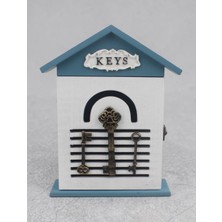 Elifeshop Ahşap Ev Tasarımlı Keys Sweet Home Anahtar Askısı Kilit Detaylı Duvar Organizer 28 cm Duvar Süsü