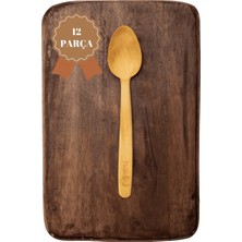 Hakiki Şimşir Kaşık Seti 18 cm 12 Parça | Doğal Ahşap El Yapımı