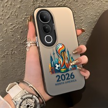 HONTINGA Vivo V50 Lite ile Uyumlu Kılıfı Silikon Kenar Sert Arka Düşüme Önleyici Basitlik Anti Düşme Kamera Korumali 2026 Fifa World Cup Desen Telefon Kılıfı K1-1160