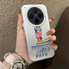 HONTINGA Vivo X300 ile Uyumlu Kılıfı Silikon Kenar Sert Arka Düşüme Önleyici Basitlik Anti Düşme Kamera Korumali 2026 Fifa Dünya Kupası Desen Telefon Kılıfı K1-1159