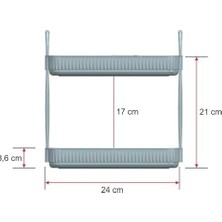 Mabeyn Banyo Düzenleyici Organizer Banyo Rafı (Duman Gri)