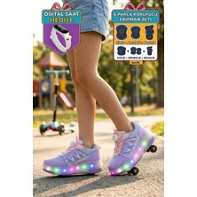 Diggo Kids Full Set Çocuk LED Işıklı Patenli Ayakkabı Çıkarılabilir Tekerlekli Spor Ayakkabı