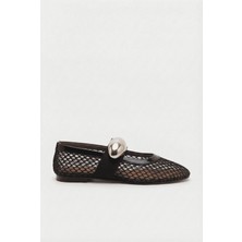 Shoemark Karin Siyah Suni Vegan &file Kadın Babet