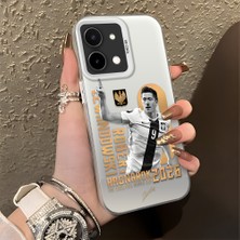 HONTINGA Vivo Y28 ile Uyumlu Kılıfı Silikon Kenar Sert Arka Düşüme Önleyici Basitlik Anti Düşme Kamera Korumali Lewandowski Desen Telefon Kılıfı K1-1155
