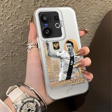 HONTINGA Vivo X200 Fe ile Uyumlu Kılıfı Silikon Kenar Sert Arka Düşüme Önleyici Basitlik Anti Düşme Kamera Korumali Lewandowski Desen Telefon Kılıfı K1-1155