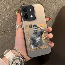 HONTINGA Vivo Y28 ile Uyumlu Kılıfı Silikon Kenar Sert Arka Düşüme Önleyici Basitlik Anti Düşme Kamera Korumali David Beckham Desen Telefon Kılıfı K1-1156