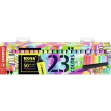 eOfis Boss Original 23'lü Fosforlu Kalem Seti Renkli Kalemler 7023-314280 Ölçüler ve Desen