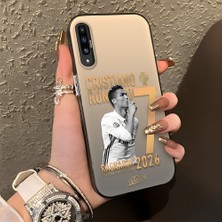 HONTINGA Samsung Galaxy A30S ile Uyumlu Kılıfı Silikon Kenar Sert Arka Düşüme Önleyici Basitlik Anti Düşme Kamera Korumali Cristiano Ronaldo Desen Telefon Kılıfı K1-1153