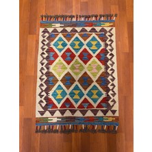 El Dokuma Afgan Kilim 100% Yün Kökboya