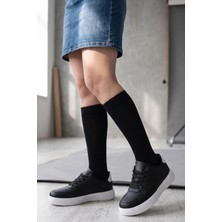 In Step Urban Pure Black Comfort: Minimalist Siyah Kadın Spor Ayakkabı