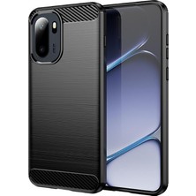 Microcase Oneplus Ace 6 ile Uyumlu Brushed Carbon Fiber Silikon Kılıf - Siyah AL3332