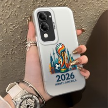 HONTINGA Vivo Y29S ile Uyumlu Kılıfı Silikon Kenar Sert Arka Düşüme Önleyici Basitlik Anti Düşme Kamera Korumali 2026 Fifa World Cup Desen Telefon Kılıfı K1-1160