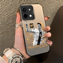 HONTINGA Vivo Y28 ile Uyumlu Kılıfı Silikon Kenar Sert Arka Düşüme Önleyici Basitlik Anti Düşme Kamera Korumali Lewandowski Desen Telefon Kılıfı K1-1155
