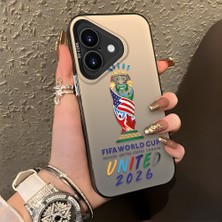 HONTINGA iPhone 17 ile Uyumlu Kılıfı Silikon Kenar Sert Arka Düşüme Önleyici Basitlik Anti Düşme Kamera Korumali 2026 Fifa Dünya Kupası Desen Telefon Kılıfı K1-1159