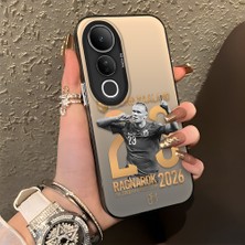 HONTINGA Vivo V50 Lite ile Uyumlu Kılıfı Silikon Kenar Sert Arka Düşüme Önleyici Basitlik Anti Düşme Kamera Korumali Erling Haaland Desen Telefon Kılıfı K1-1154