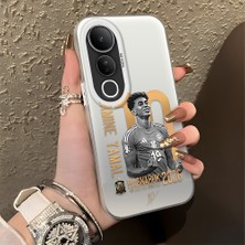 HONTINGA Vivo V50 Lite ile Uyumlu Kılıfı Silikon Kenar Sert Arka Düşüme Önleyici Basitlik Anti Düşme Kamera Korumali Lamine Yamal Desen Telefon Kılıfı K1-1157