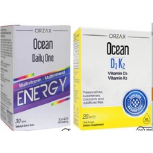 Orzax Ocean D3 K2 Damla 20 ml +Ocean Daily One Energy 30 Tablet